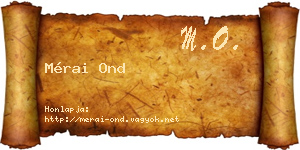 Mérai Ond névjegykártya